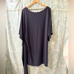 Unique Asymmetrical Tie Grey Casual Mini Dress